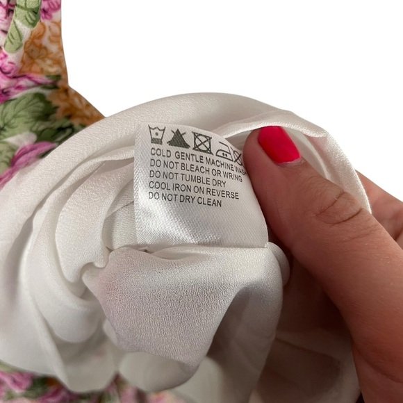 Princess Polly Pink Floral Print Lace Trim Maxi Dress size 10 - Picture 7 of 9